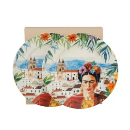 komplet-2-talerze-deserowe-mexican-art-red