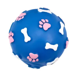 pilka-ze-wzorem-lapek-i-kosci-niebieska-9cm-pet-nova-zabawka-gumowa