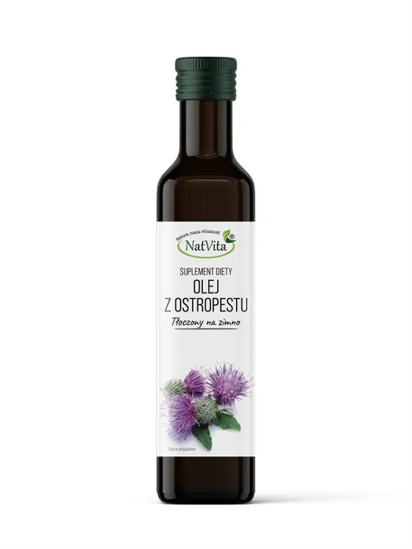 Olej z Ostropestu Tłoczony Na Zimno Świeży Naturalny 100% 500ml NatVita