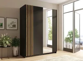 szafa-przesuwna-150-cm-2d-czarna-lamele-z-lustrem-do-sypialni-bayadero