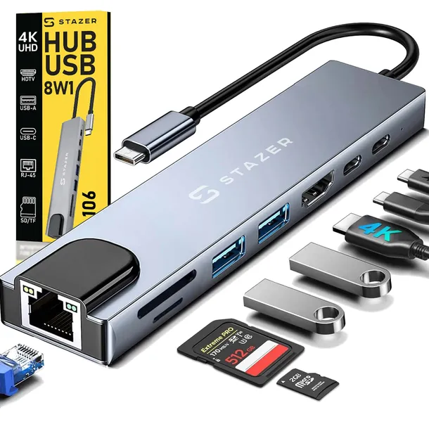 ADAPTER RODZIELACZ ROZGAŁĘŹNIK SPLITTER SUPER SLIM HUB USB-A 1x 3.0 3x 2.0