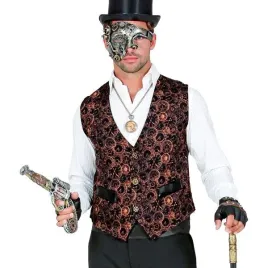stroj-kamizelka-meska-czarna-steampunk-zegary-zebatka-l-xl