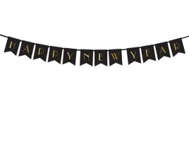 baner-girlanda-napis-happy-new-year-czarno-zloty