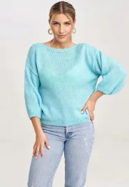 prosty-sweter-z-rekawami-3-4-or-z-kokarda-na-plecach-or-mieta-uniwersalny