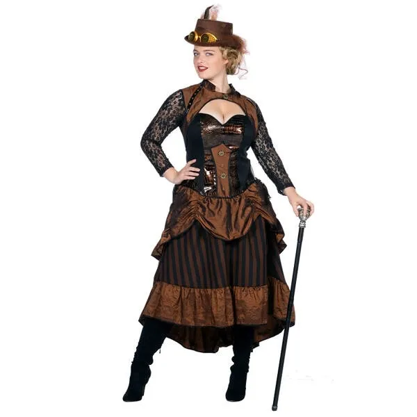 stroj-damski-steampunk-brazowy-retro-punk-przebranie-karnawal-s-rozmiar-s
