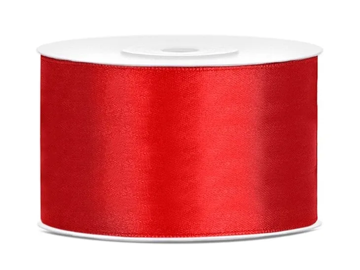 TASIEMKA WSTĄŻKA SATYNOWA CZERWONA 38mm/25m