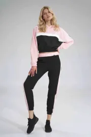 dwukolorowa-bluza-z-kapturem-lampasy-gumka-czarno-rozowa-xl