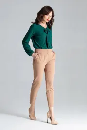 eleganckie-spodnie-damskie-cygaretki-z-ozdobnymi-zakladkami-brazowe-s