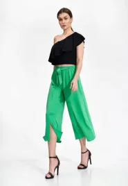 eleganckie-spodnie-damskie-dzwony-7-8-z-wiazaniem-zielone-xl