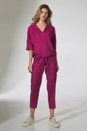 eleganckie-spodnie-damskie-chinosy-7-8-z-wiazaniem-fioletowe-xl