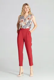 klasyczne-spodnie-damskie-eleganckie-zakladki-zwezane-czerwone-xl