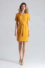 wiazana-sukienka-elegancka-musztardowa-s