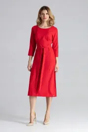 elegancka-sukienka-za-kolano-z-rekawem-3-4-czerwona-l