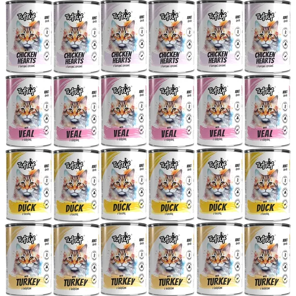 TufTuf mokra karma dla kota Mix Smaków puszka 24x400g Bezzbożowe