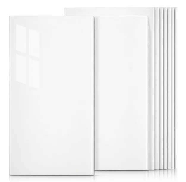 Panele Ścienne SAMOPRZYLEPNE Panel Biały POŁYSK Dekoracyjne 60x30 cm 8 szt