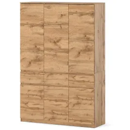 szafa-150-cm-dab-wotan-6-drzwi-3-szuflady-drazek-polki-pojemna-do-sypialni