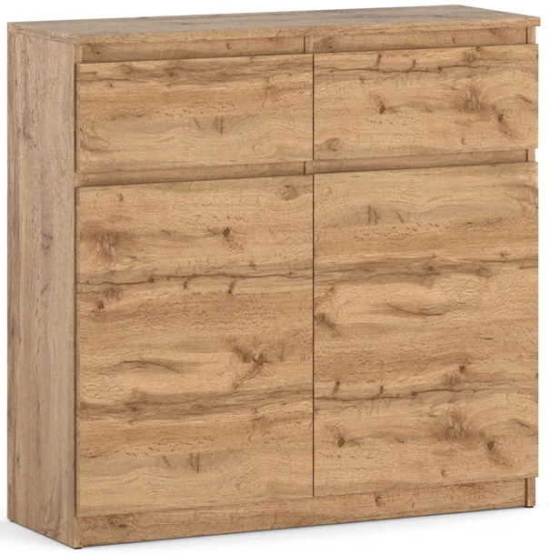 Komoda 100 cm dąb wotan 2 szuflady drzwi do sypialni loft pojemna