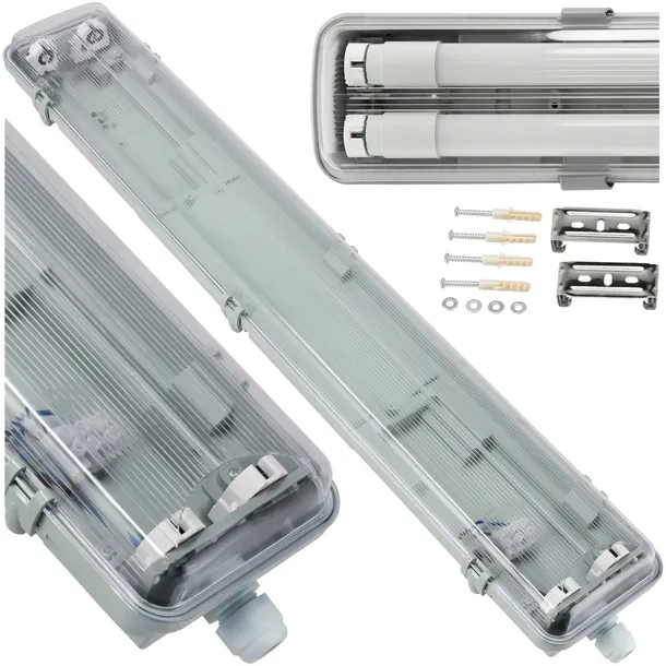 Oprawa Hermetyczna LED 2x150cm Do Garażu Warsztatu Lampa Na Świetlówki IP67