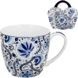 porcelanowy-kubek-460-ml-w-koszyczku-do-kawy-herbaty-ethnic-naresh-blue