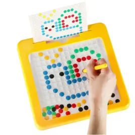 tablica-magnetyczna-montessori-mozaika-kolorowe-kropki-zolta-26-x-26-cm
