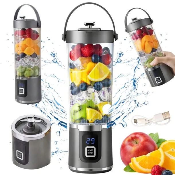 BLENDER KUBEK USB PRZENOŚNY MIKSER DO SMOOTHIE KOKTAJLI LED 500ml