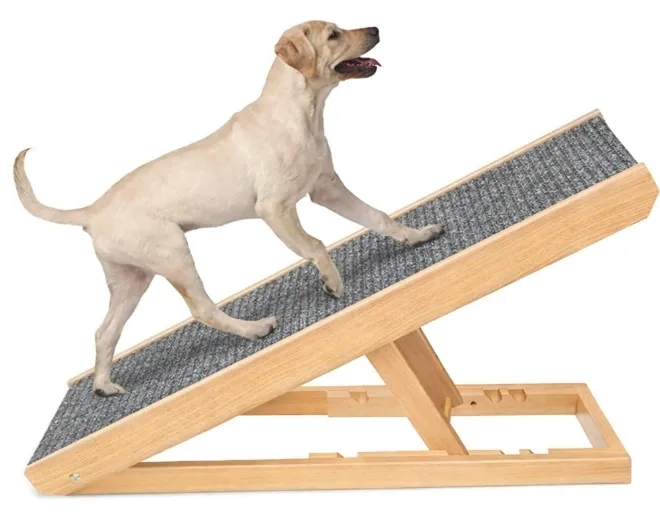 RAMPA DLA PSA SCHODY PODEST DO WCHODZENIA REGULOWANA WYTRZYMAŁA DREWNIANA
