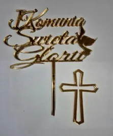 topper-zlota-plexi-komunia-zestaw-z-krzyzykiem