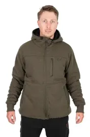 fox-collection-sherpa-jacket-green-black-roz-m