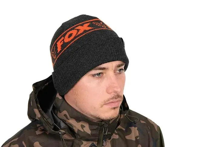 fox-czapka-black-orange-beanie-stan-nowy