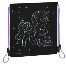 worek-na-obuwie-czarny-holo-unicorn-jednorozec-starpak