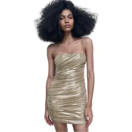 sukienka-damska-zara-strapless-draped-mini-zlota-koktajlowa