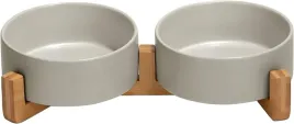 miska-ceramiczna-dla-psow-spunkyjunky-400ml-bambusowy-stojak-2szt-szara