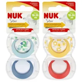 nuk-739734-smoczek-uspokajajacy-star-18-36m-2-szt