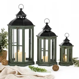 Zdjęcie produktu Lampion zestaw XXL 3szt duży komplet lampionów latarenka 88cm świecznik