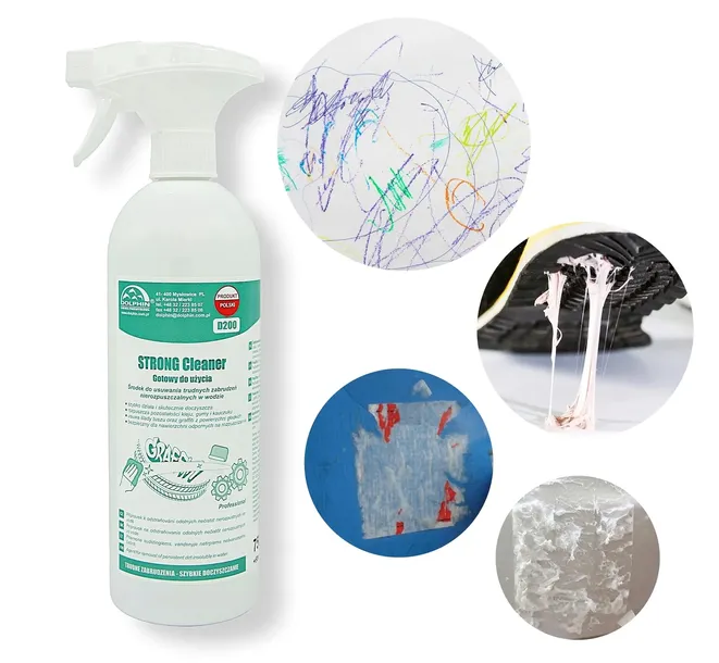 STRONG CLEANER DO USUWANIA SADZY TUSZU NAKLEJEK GRAFFITI GUMY KLEJU 750ml