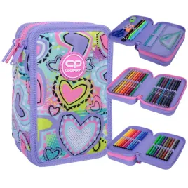 piornik-potrojny-z-wyposazeniem-coolpack-jumper-3-pastel-hearts