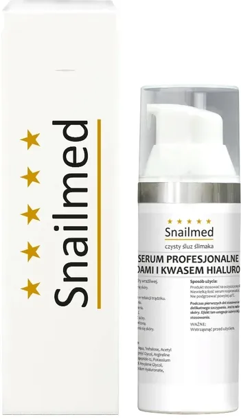 Snailmed odbudowujące Serum do twarzy śluz ślimaka, kw. hialuronowy peptydy
