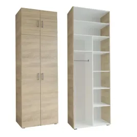 Zdjęcie produktu SZAFA MOLLY 80x242 CM - DĄB SONOMA - SZAFA Z PÓŁKAMI / SZAFA Z NADSTAWKĄ