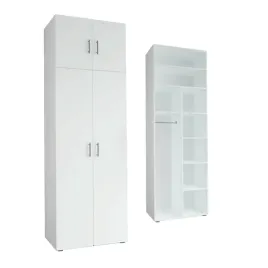 Zdjęcie produktu SZAFA MOLLY 80x242 CM - BIAŁA - SZAFA Z PÓŁKAMI / SZAFA Z NADSTAWKĄ
