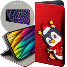 etui-z-klapka-do-realme-8-5g-wzory-swieta-christmas-mikolaj-pingwin-futeral
