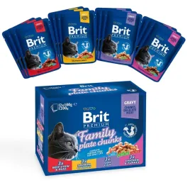 brit-premium-cat-pouches-family-plate-saszetki-dla-kota-mix-4-smaki-12x100g