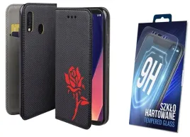 etui-z-klapka-do-samsung-galaxy-a20e-wzor-roza-obudowa-szklo-na-ekran-9h