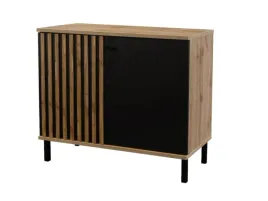 komoda-london-2d-szerokosc-100-cm-dab-wotan-czarny-lamele-dwudrzwiowa-noz