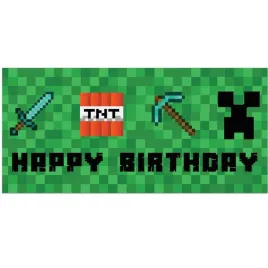 plakat-happy-birthday-piksele-zielony-congee70-x-33-cm