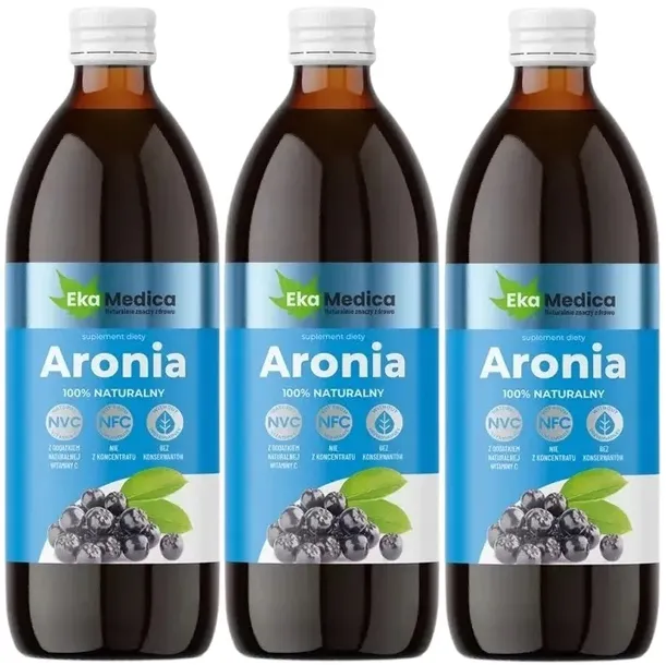 EkaMedica Aronia NFC 0,5L Witamina C Odporność Zmęczenie Dobry nastrój