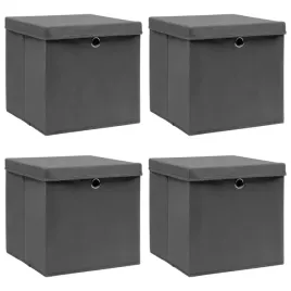 pudelka-z-pokrywami-4-szt-szare-32x32x32-cm-tkanina