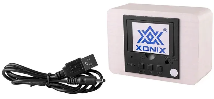 zegar-budzik-xonix-bialy-10cm-bateria-aaa-stan-nowy
