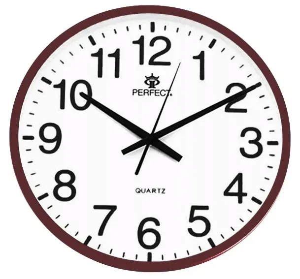 zegar-scienny-perfect-brazowy-30cm-bateria