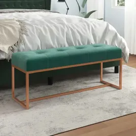 lawka-ciemnozielona-110x36x45-cm-tapicerowana-aksamitem