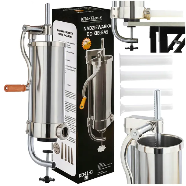 NADZIEWARKA DO KIEŁBASY PIONOWA 4KG MASZYNKA DO KIEŁBAS SZPRYCA INOX KD4131
